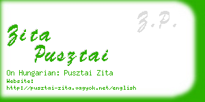 zita pusztai business card